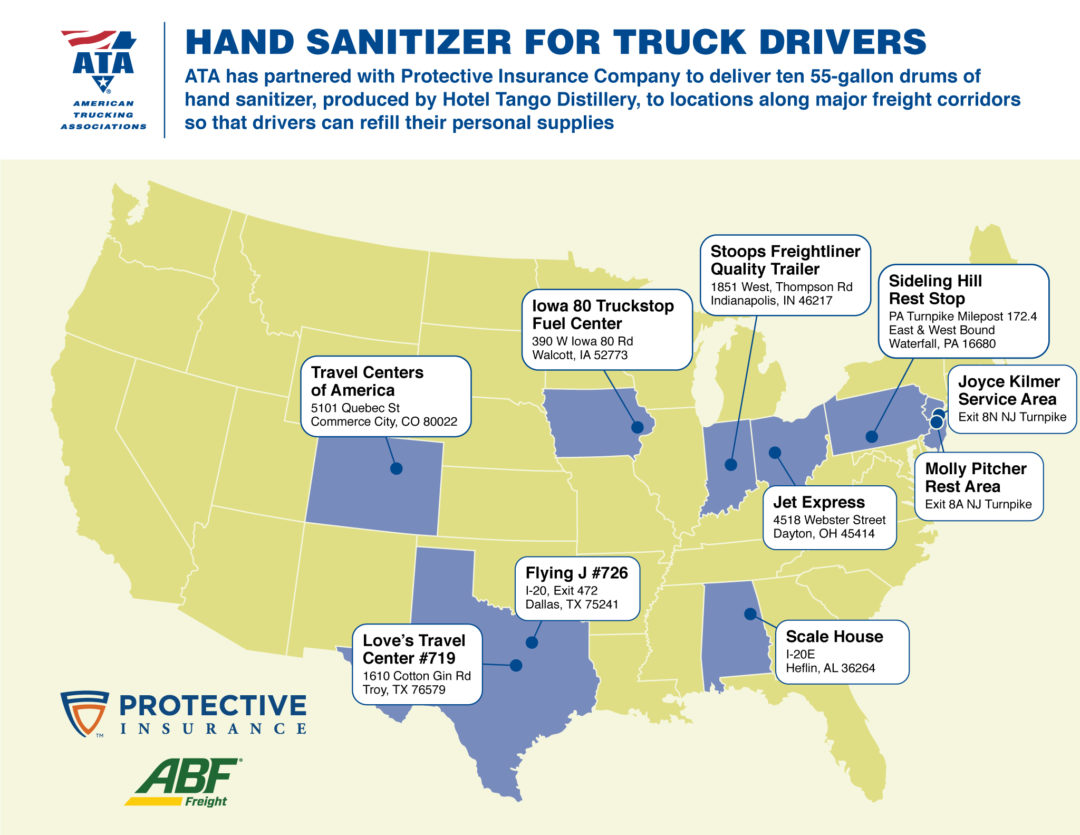 ATA: Hand sanitizer for truck drivers