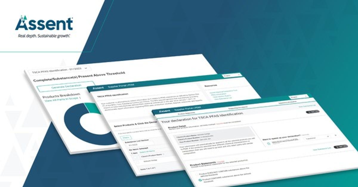 Assent Launches End-to-End Solution for Manufacturers to Mitigate PFAS Risks Across Supply Chains