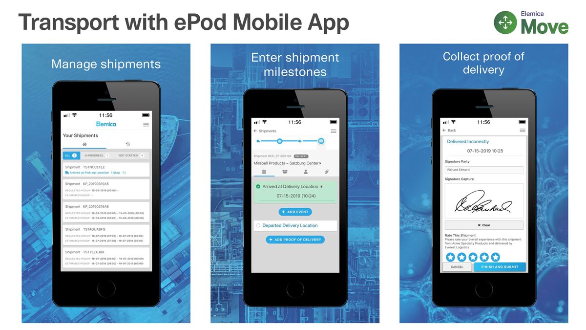 Elemica Introduces Electronic Proof of Delivery Mobile App
