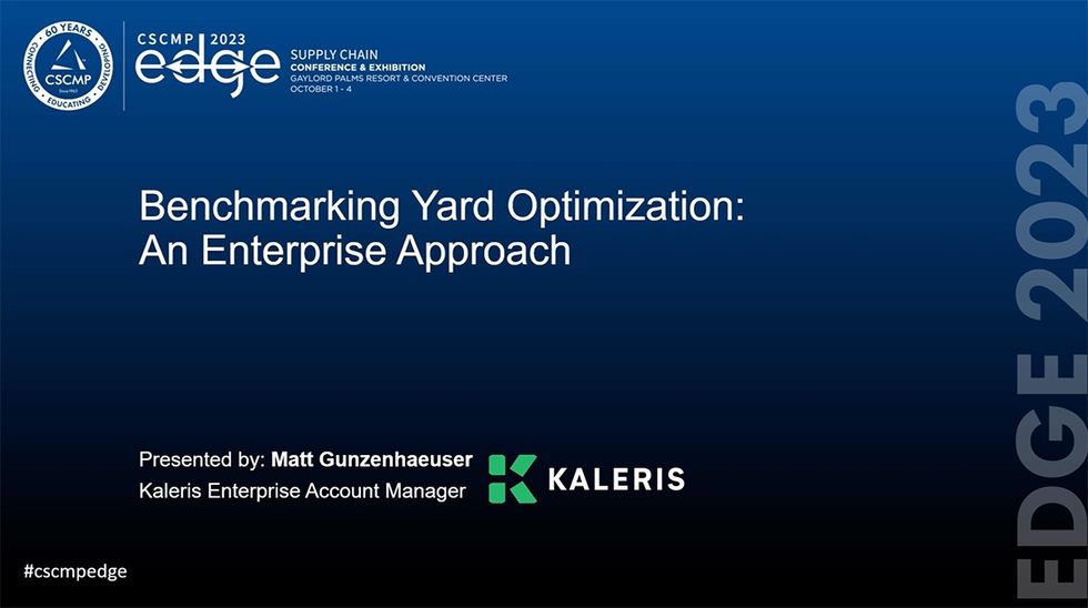 CSCMP EDGE 2023 Innovation Theater: Benchmarking Yard Optimization: An Enterprise Approach - Kaleris