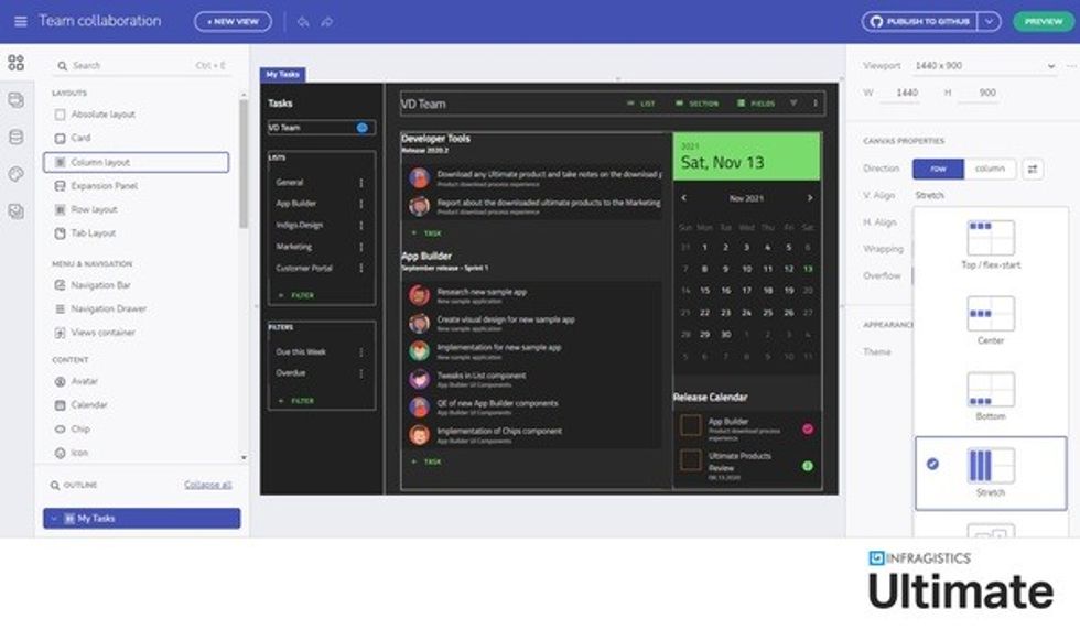 Infragistics Integrates Design-to-Code App Builder™ Into Ultimate 21.2 Toolkit